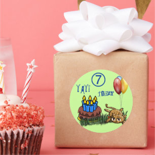 Stickers d'anniversaire léopard de 7 ans ultra mig