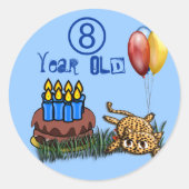 Stickers d'anniversaire léopard de 8 ans ultra mig (Devant)