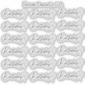 Stickers d'anniversaire noir et blanc (Devant)