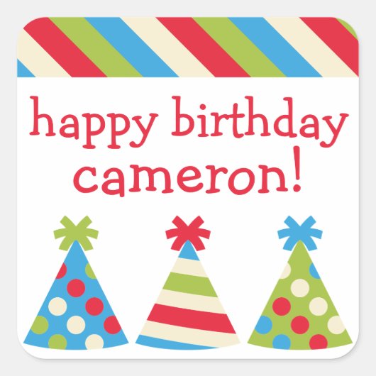 Stickers d'anniversaire personnalisés Casquettes d (Devant)