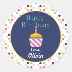 Stickers d'anniversaire personnalisés Confetti Pol