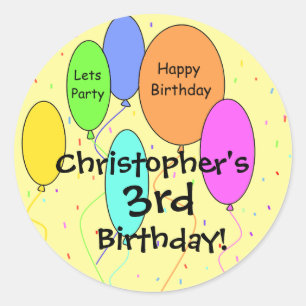 Stickers d'anniversaire pour enfants