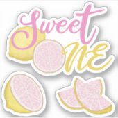 Stickers d'anniversaire Sweet One Rose Lemonade (Devant)