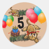 Stickers d'anniversaire Ultra mignon Leopard Safar (Devant)