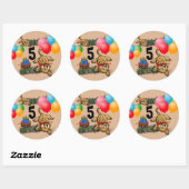 Stickers d'anniversaire Ultra mignon Leopard Safar (Feuille)