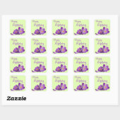 Stickers d'anniversaire violet Tulip heureux (Feuille)