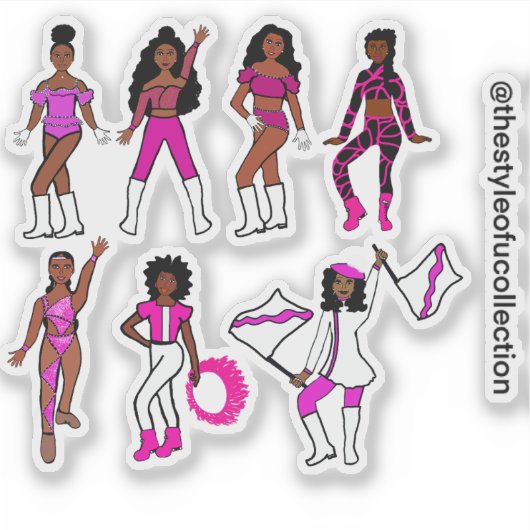 Stickers Danseur rose #1 (Devant)
