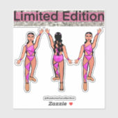 Stickers Danseur rose #4 (Feuille)