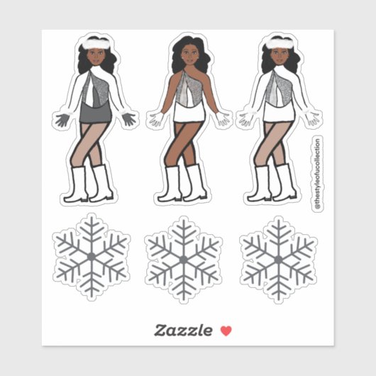 Stickers Danseuse d'argent d'hiver #1 (Feuille)