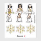 Stickers Danseuse d'or d'hiver #2 (Feuille)