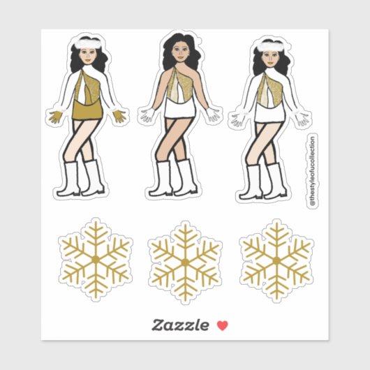 Stickers Danseuse d'or d'hiver #2 (Feuille)