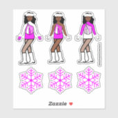Stickers Danseuse Rose d'hiver #1 (Feuille)