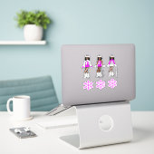 Stickers Danseuse Rose d'hiver #1 (Ordinateur portable sur le bureau)