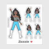 Stickers Danseuse Turquoise N° 1 (Feuille)