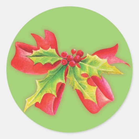 stickers d'aquarelle Noël et arc (Devant)