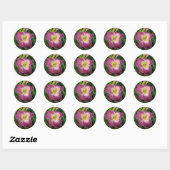 stickers Dark Pink Daylilly 1 1/2 pouces (20) (Feuille)