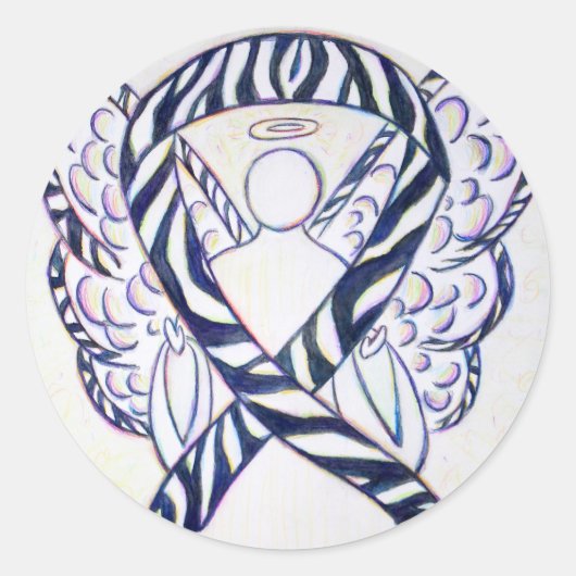 Stickers d'art Angel de ruban Zebra Strie Awarenes (Devant)