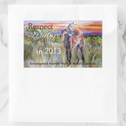 Stickers d'art aquarelle Wolf Manqué (Sac)