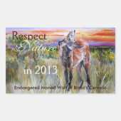 Stickers d'art aquarelle Wolf Manqué (Devant)