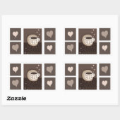 Stickers d'art de l'amour du café (Feuille)