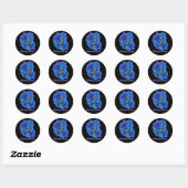 Stickers d'art Éffrayant crâne et flammes bleues (Feuille)