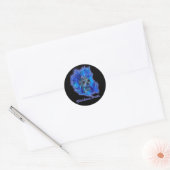 Stickers d'art Éffrayant crâne et flammes bleues (Enveloppe)