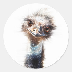 Stickers d'art Emu de poulet lumineux