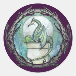 Stickers d'art gothique Dragon Vert Imaginaire