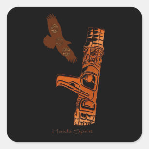 Stickers d'art HAIDA SPIRIT Aigle & Totem Poteau