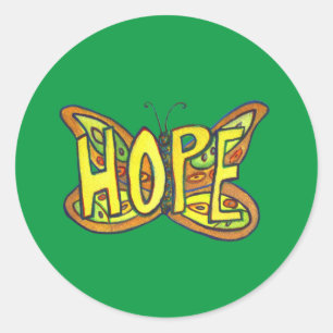 Stickers d'Art inspiré Hope Butterfly Word