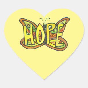 Stickers d'Art inspiré Hope Butterfly Word
