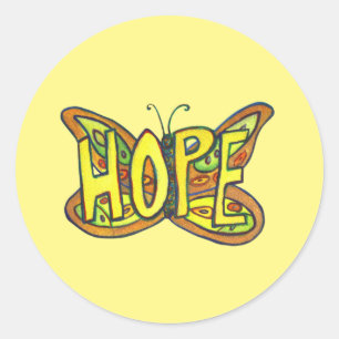 Stickers d'Art inspiré Hope Butterfly Word