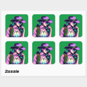Stickers d'art Pop Cowgirl Ghost Halloween occiden (Feuille)