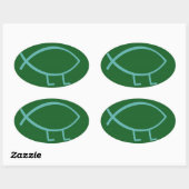 Stickers Darwin Fish (vert et bleu, plus grand) (Feuille)