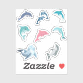 Stickers Dauphins (Feuille)