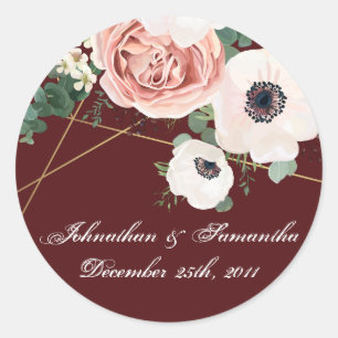 Stickers de 20 à 1,5 po Favor Géométrique Vin de j