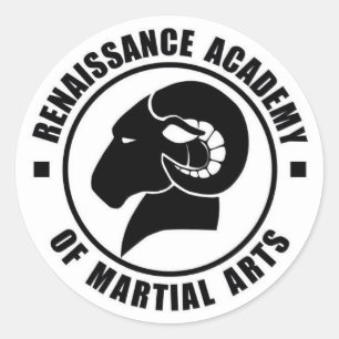 Stickers de 3 pouces, série de six, blanc sur logo