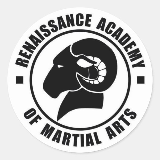 Stickers de 3 pouces, série de six, blanc sur logo (Devant)