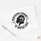 Stickers de 3 pouces, série de six, blanc sur logo (Enveloppe)