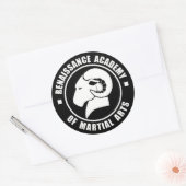 Stickers de 3 pouces, série de six, blanc sur logo (Enveloppe)