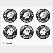 Stickers de 3 pouces, série de six, blanc sur logo (Feuille)