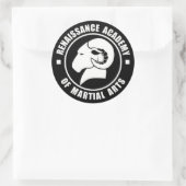 Stickers de 3 pouces, série de six, blanc sur logo (Sac)