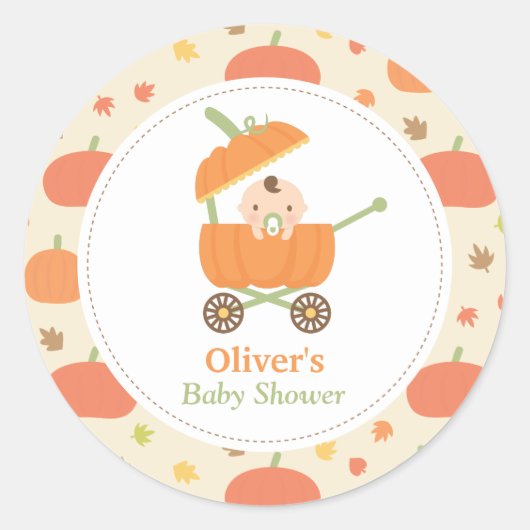 Stickers de Baby shower à petit Citrouille (Devant)