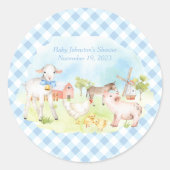 Stickers de Baby shower d'animal de ferme pour les (Devant)