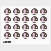 Stickers de Baby shower de flocon de neige violet (Feuille)