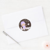 Stickers de Baby shower de flocon de neige violet (Enveloppe)