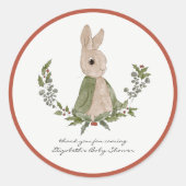 Stickers de Baby shower de lapin doux Favoriser le (Devant)