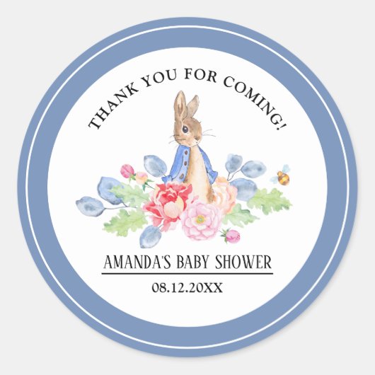 Stickers de Baby shower de lapin doux Favoriser le (Devant)