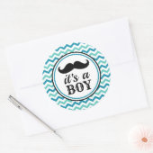 Stickers de Baby shower de moustache Little Man -  (Enveloppe)