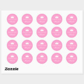 stickers de baby shower rose personnalisé avec cou (Feuille)